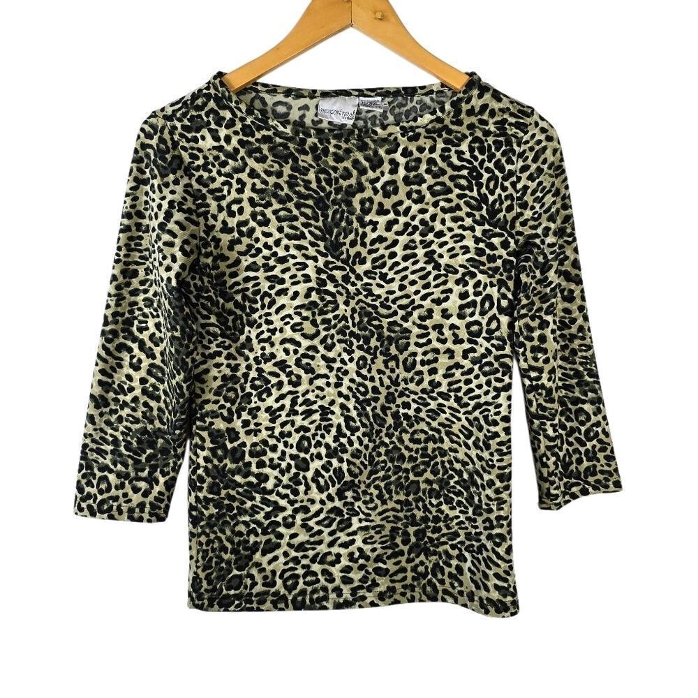 Newport News Vintage Leopard Print Top Size Small